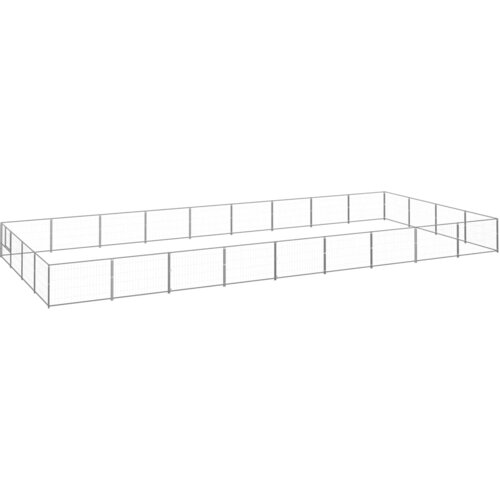 vidaXL Pasji boks srebrn 36 m² jeklo Cene
