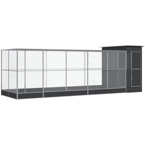 Kavez za ptice s produžetkom srebrni 623x203x216 cm čelični Slike