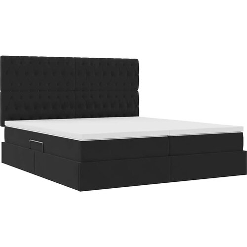 vidaXL Postelja s shranjevanjem z vzmetnico Črna 200 x 200 cm Žamet, (5000099803) Cene