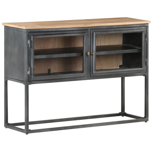 The Living Store Komoda siva 100x30x70 cm trden akacijev les - Komoda, (21663442) Slike
