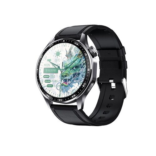 INF Pametna ura z EKG-jem, merilnikom srčnega utripa, merilnikom krvnega tlaka in pedometrom Black Leather strap, (5000306709) Cene