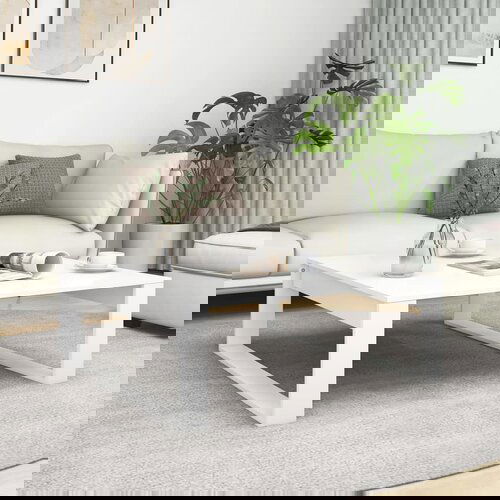 VidaXL Klubska mizica bela 100x100x35 cm iverna plo&amp;scaron;ča Slike