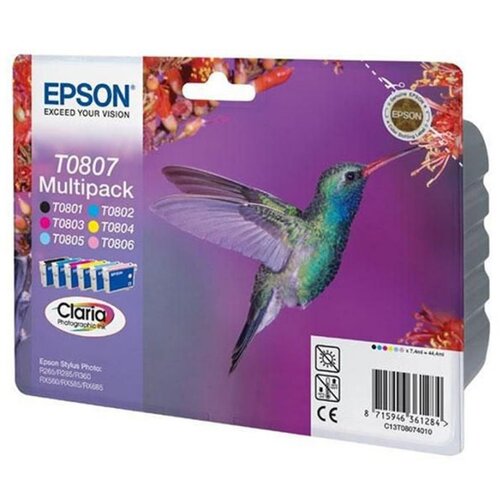 Epson KARTU&amp;Scaron;A ZA ČRNILO T0807 BK/C/M/Y/LC/LM Multipack - C13T08074021, (21734981) Slike