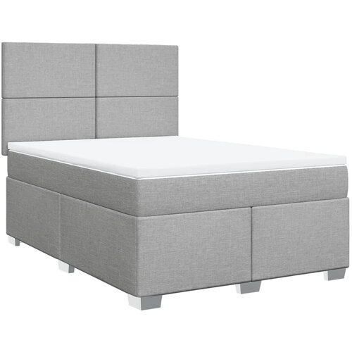 Maison Chic Box spring postelja - Vzmetna postelja z vzmetnico svetlo siva 140x200 cm blago SL17926, (21894567) Cene