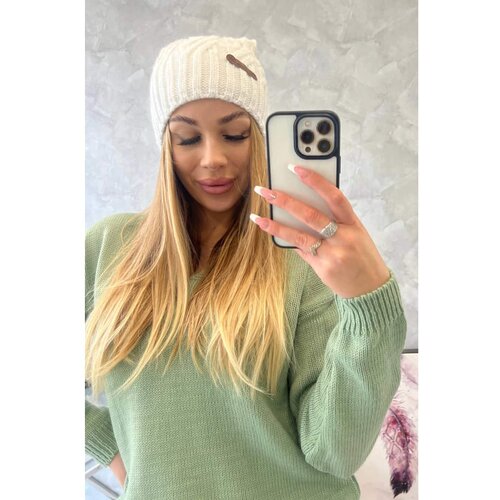Kesi Cap with fleece Paulina K227 white Slike