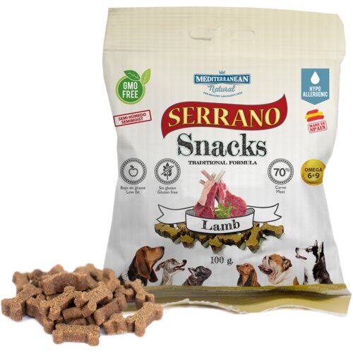 Mediterranean Natural serrano snacks poslastice za pse - jagnjetina 100gr Slike