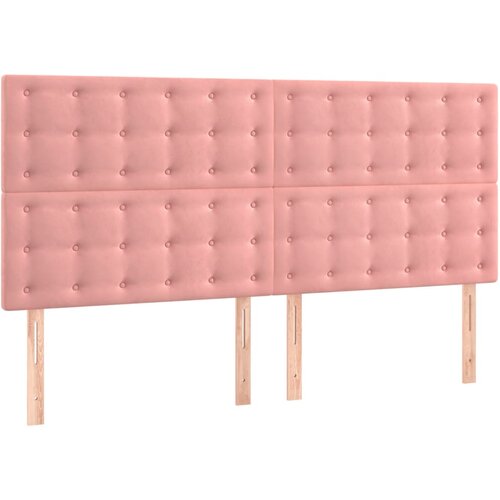 Maison Chic Posteljno vzglavje - Vzglavna omarica 4 kosa roza 90x5x78/88 cm žamet, (22076948) Slike