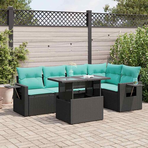  6-dijelni set vrtnih sofa s jastucima crni od poliratana bagrem Cijene