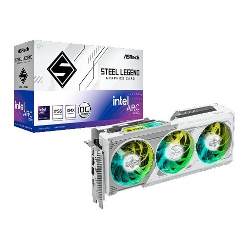 AsRock B580 12GB Intel Arc Steel Legend OC GDDR6 3 Fan Slike