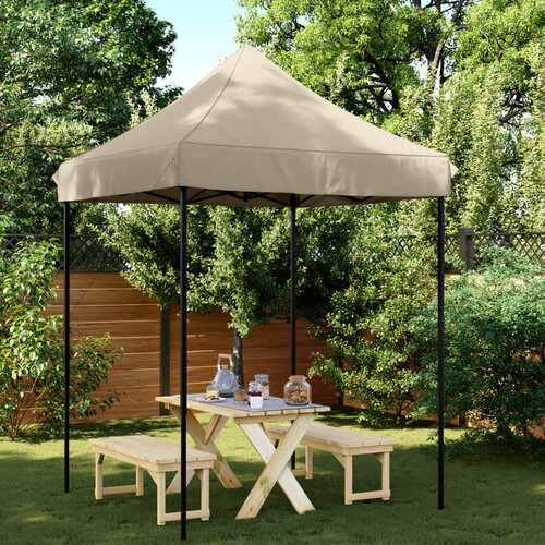 vidaXL Sklopivi prigodni šator za zabave smeđesivi 200x200x306 cm Cijene