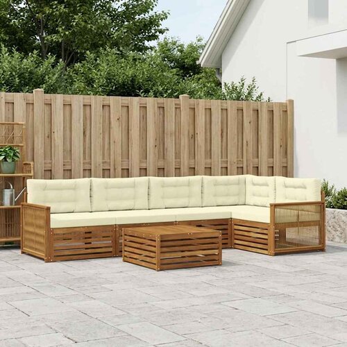  Set vanjskih sofa 6 kom. Prirodna i krem Cijene
