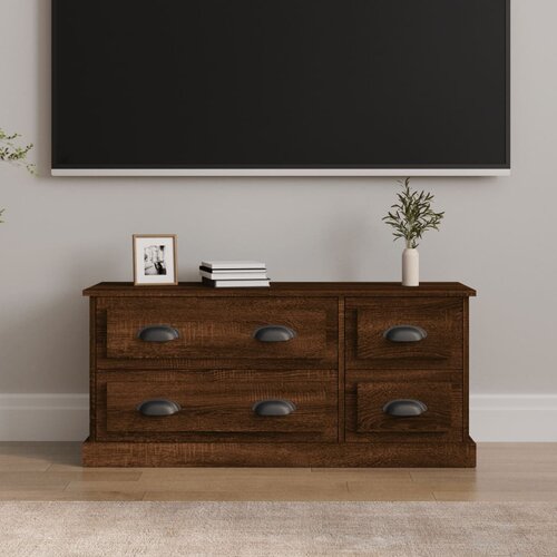 VidaXL TV omarica rjav hrast 100x35,5x45 cm inženirski les Slike