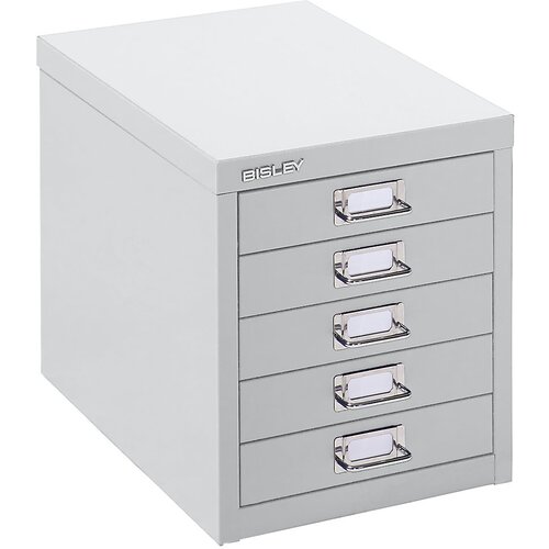 BISLEY Predalnik MultiDrawer™, serija 39, DIN A4, 5 predalov, svetlo siv Cene