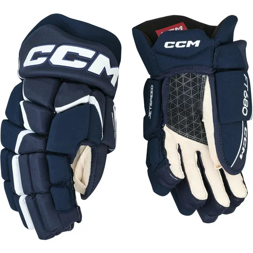 CCM JetSpeed FT680 Navy/White Junior Hockey Gloves 11 Inch