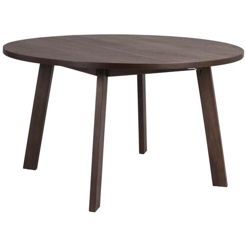 Rowico Tamno smeđi okrugao proširiv blagovaonski stol u dekoru hrasta ø 130 cm Glenside – Cijene