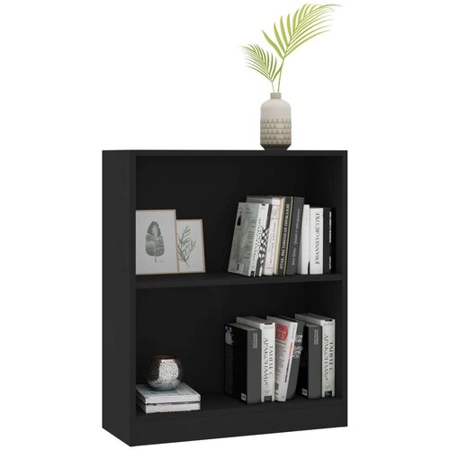 VidaXL knjižna polica črna 60x24x74,5 cm iverna plo&amp;scaron;ča Slike