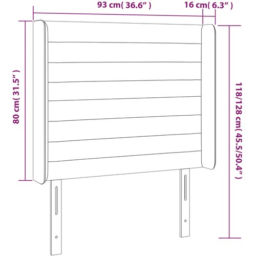  LED uzglavlje plavo 93 x 16 x 118/128 cm od tkanine Slike