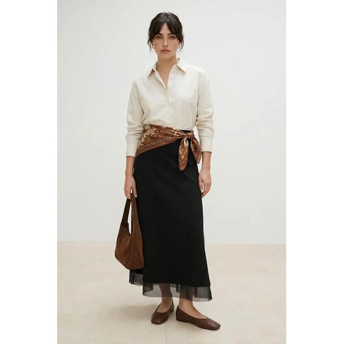 Trendyol Modest Ženska suknja Tctss26Ee00001, Crna Slike