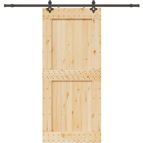 vidaXL Drsna vrata s kompletom vodil 100x210 cm trdna borovina Cene