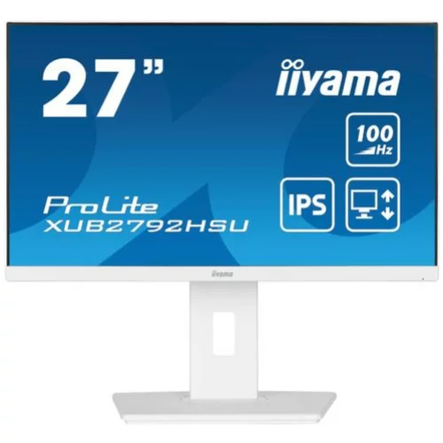 Iiyama Monitor 68,6 cm (27,0") XUB2792HSU-W6 2560x1440 100Hz IPS 0,4ms HDMI DisplayPort 4xUSB3.2 Pivot Zvočniki sRGB99% FreeSync ProLite bele barve, (21135010)
