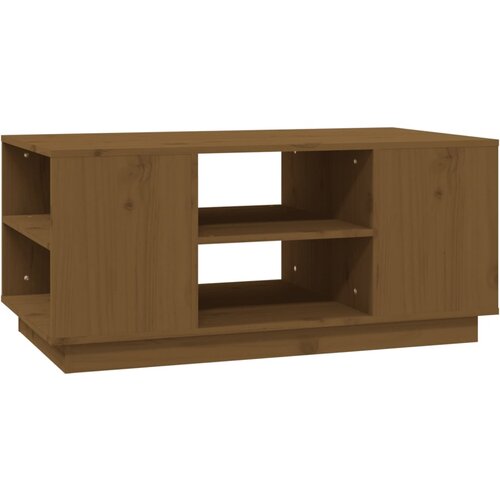 Maison Chic Klubska mizica - kavna mizica - Nizka mizica medeno rjava 90x49x40,5 cm trdna borovina, (21753698) Slike