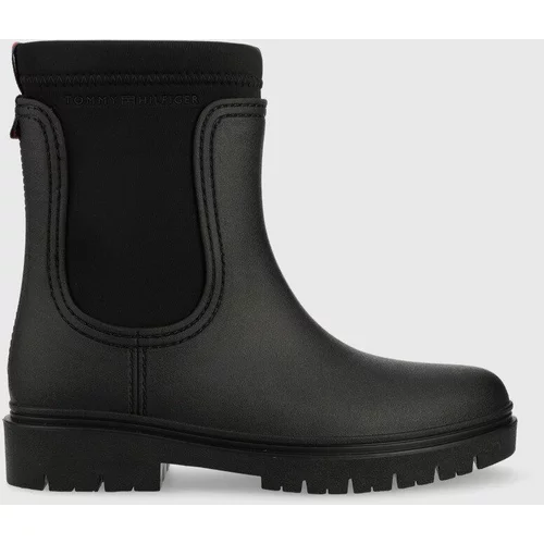 Tommy Hilfiger Gumene čizme Rain Boot Ankle za žene, boja: crna