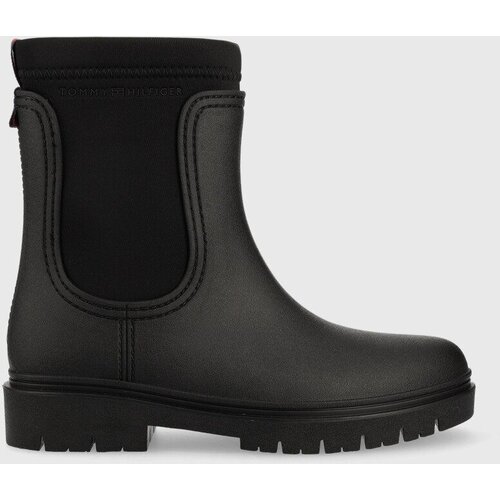 Tommy Hilfiger Gumijasti &amp;scaron;kornji Rain Boot Ankle ženski, črna barva Slike