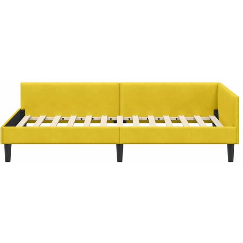  Kutni okvir kreveta s uzglavljem Žuta 90 cm x 200 cm Bar&amp;scaron;un Slike
