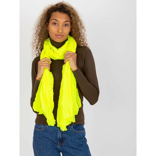 Fashion Hunters Fluo yellow airy shawl with shirring Cene