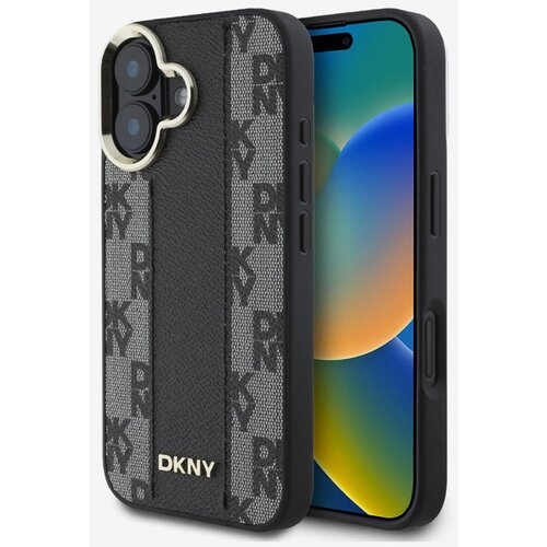 Dkny PU Leather Checkered Pattern Magsafe iPhone 16 Plus Black Ovitek za telefon Vijolična Cene