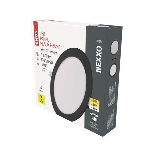  LED vgradno svetilo NEXXO, okroglo, črno, 18W, nastavljiva CCT Cene
