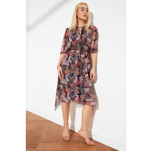 Trendyol Multicolored Belt Asymmetric Dress Slike