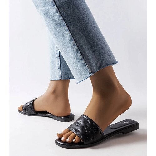 Gemre Black flat sandals Amalie Cene