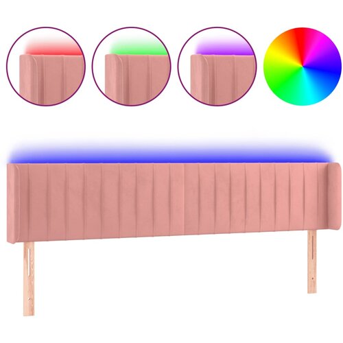 Maison Chic led posteljno vzglavje - vzglavna omarica - nočna omarica roza 163x16x78/88 cm žamet, (21708082) Slike