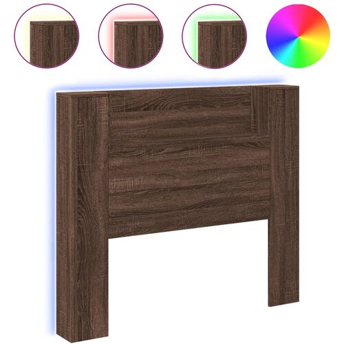 Maison Chic posteljno vzglavje - vzglavna omarica - nočna omarica led rjavi hrast 120x16,5x103,5 cm, (21705922) Slike