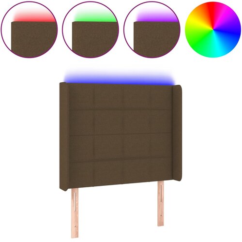Maison Chic led posteljno vzglavje - vzglavna omarica - nočna omarica temno rjavo 93x16x118/128 cm blago, (21712908) Cene