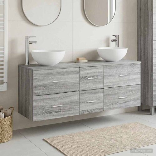  Set ormarića za kupaonicu 3 kom. Siva Sonoma 49,5 x 35 x 63 cm Cijene