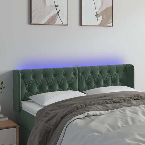  The Living Store LED posteljno vzglavje temno zeleno 163x16x78/88 cm žamet - LED Vzglavje, (21453805) Cene