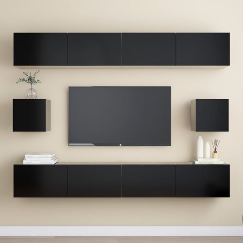 The Living Store Komplet TV omaric 6-delni črna iverna plo&amp;scaron;ča - Komplet TV Omaric, (21374109) Slike