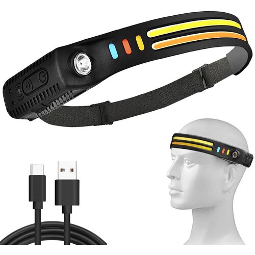  2v1 univerzalna aku. LED 2x COB naglavna svetilka USB XPE senzorski vklop Cene