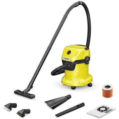  Usisavač za mokro/suho usisavanje WD 3 V-15/4/20 Car, 1000W, Spremnik 15 Lit., Žuti Cijene