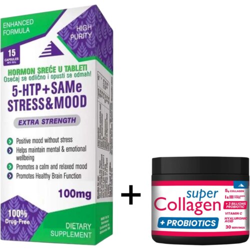 Aleksandar MN Kapsule 5-HTP + L-Theanine Advance 15/1+ Super Collagen Beauty+Probiotics powder 240g Cene