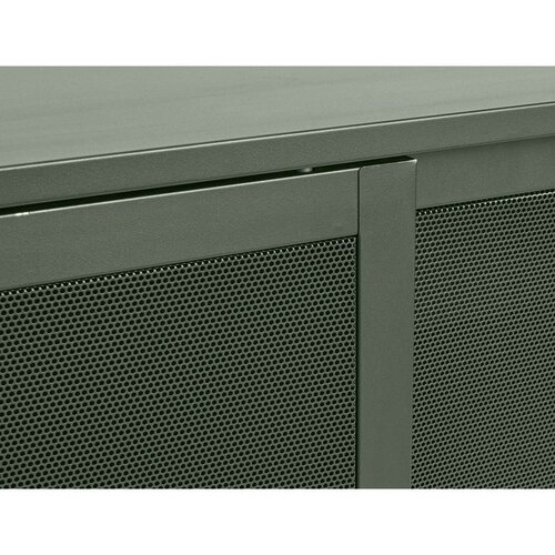 Unique Furniture Temno zelena kovinska nizka komoda z drsnimi vrati 160x75 cm Veep &amp;ndash; Slike