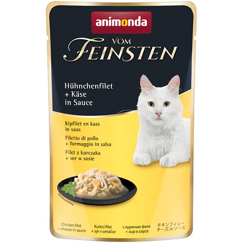 Animonda vom Feinsten Adult v omaki 18 x 50 g - Pi&amp;scaron;čančji file + sir v omaki Slike