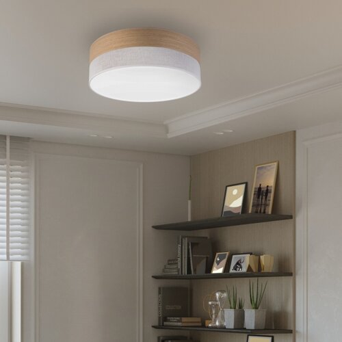  LED plafonsko svetlo SIRJA WOOD LED/36W/230V prečnik 45 cm bela/hrast Slike