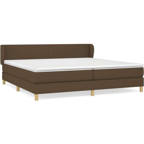  Krevet s oprugama i madracem tamnosmeđi 200x200 cm od tkanine Slike