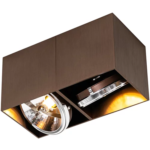 QAZQA Design spot temno bronasta pravokotna 2-light - Box