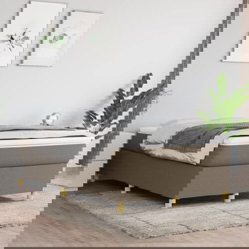 The Living Store Posteljni okvir taupe 120x200 cm blago - Box Spring Posteljni Okvir, (21515375) Slike
