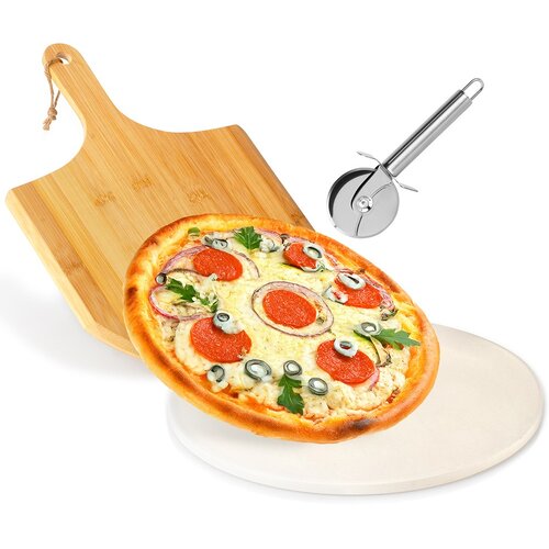 Vilde Komplet za pico s kamnito plo&scaron;čo, bambusovo lopatico in nožem, (5000289765) Cene