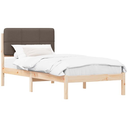 vidaXL Posteljni okvir z oblazinjenim vzglavjem Taupe 75 x 190 cm, (5000101382) Cene